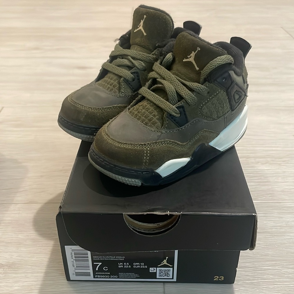 Toddler Jordan 4 Retro SE Craft - Olive - 7c